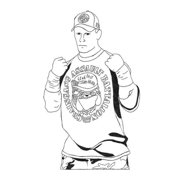 Çocuklar İçin  Ünlüler John-Cena Boyama Sayfaları 