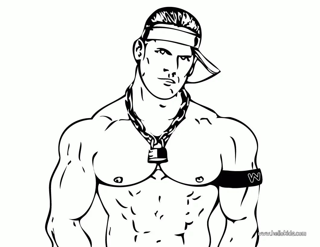 Çocuklar İçin  Ünlüler John-Cena Boyama Sayfaları 