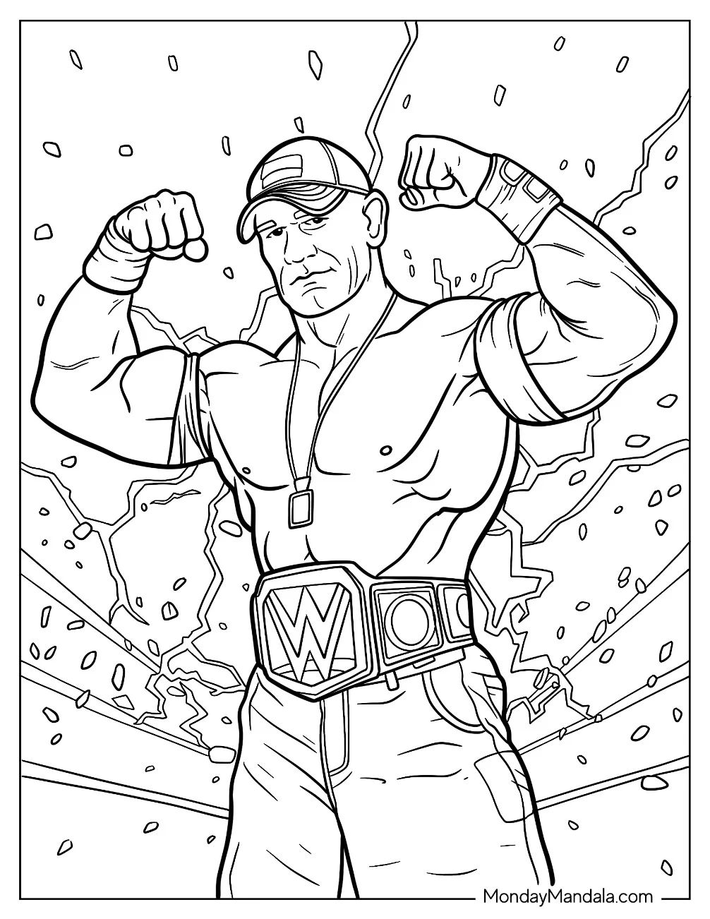 Çocuklar İçin  Ünlüler John-Cena Boyama Sayfaları 