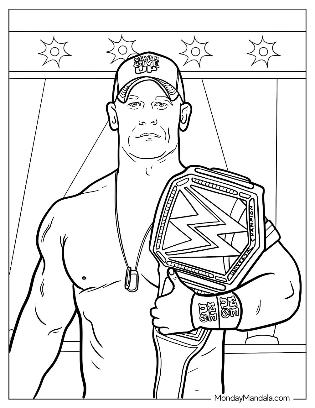Çocuklar İçin  Ünlüler John-Cena Boyama Sayfaları 