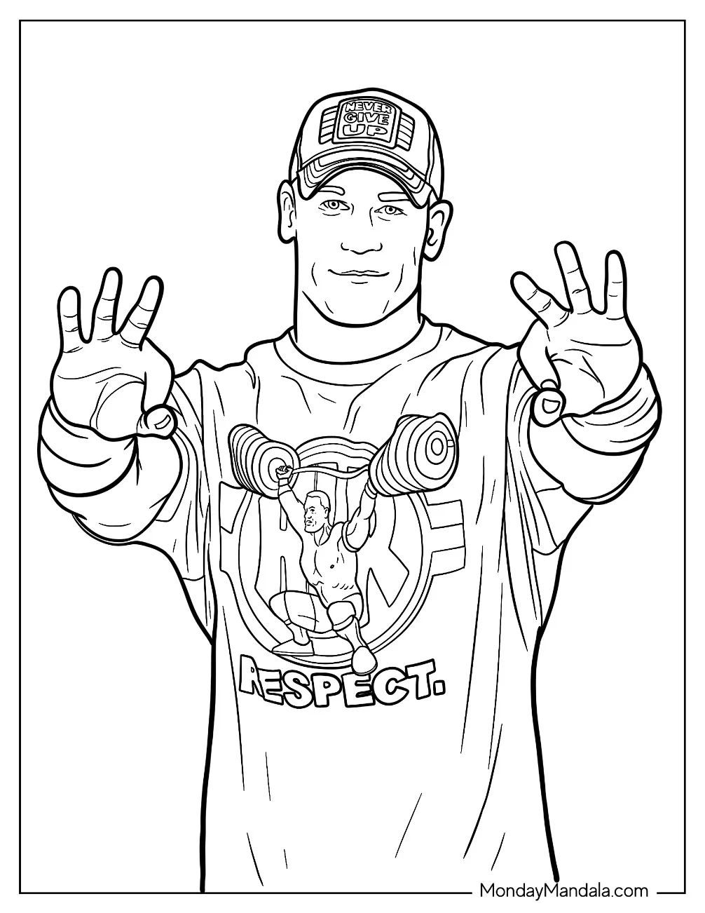 Çocuklar İçin  Ünlüler John-Cena Boyama Sayfaları 
