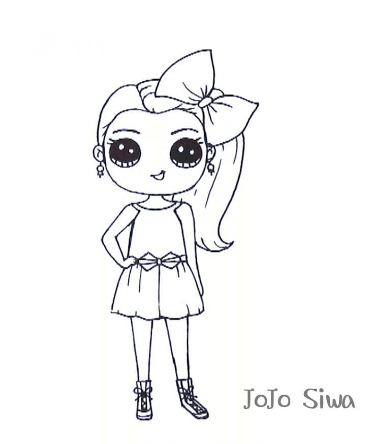 Çocuklar İçin  Ünlüler Jojo-Siwa Boyama Sayfaları 