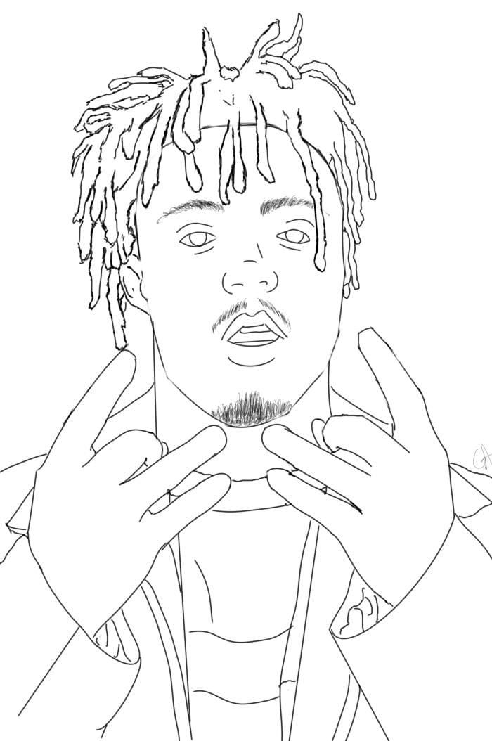 Çocuklar İçin  Ünlüler Juicewrld Boyama Sayfaları 