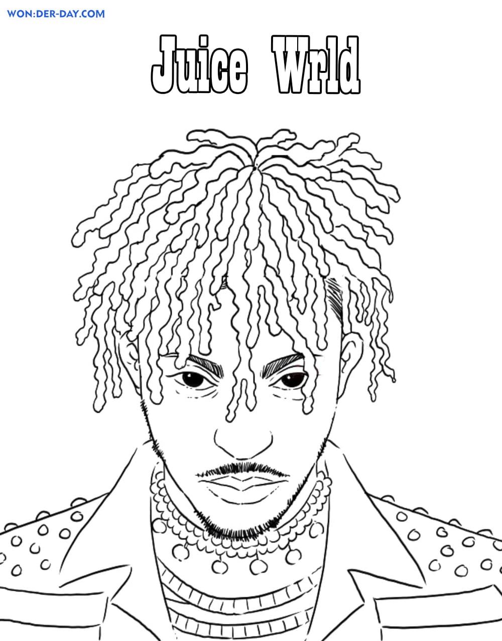 Çocuklar İçin  Ünlüler Juicewrld Boyama Sayfaları 