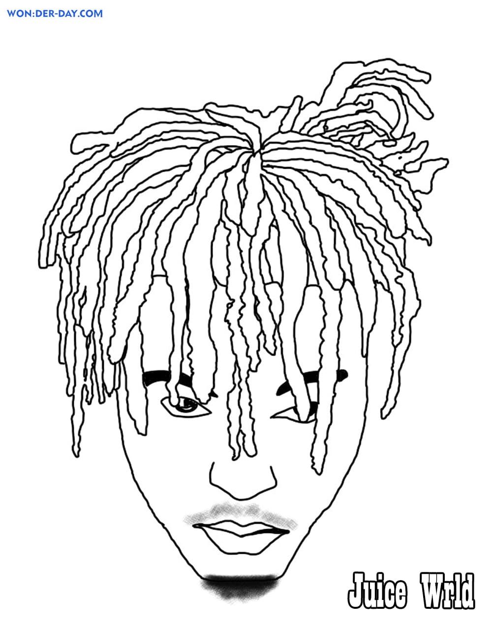 Çocuklar İçin  Ünlüler Juicewrld Boyama Sayfaları 