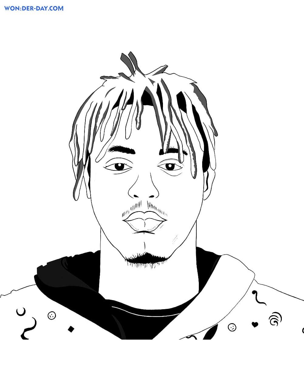 Çocuklar İçin  Ünlüler Juicewrld Boyama Sayfaları 