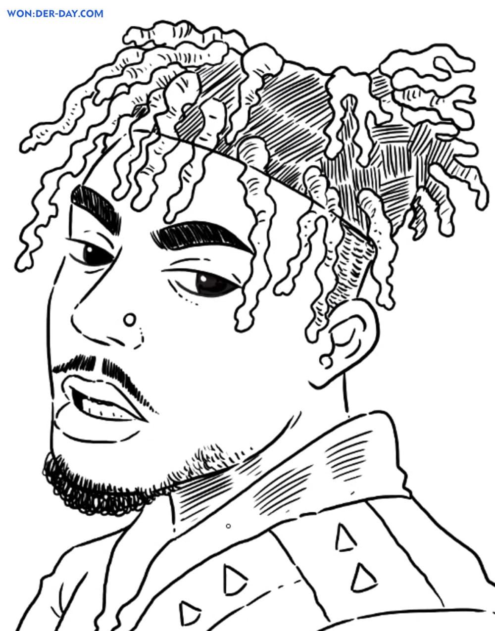 Çocuklar İçin  Ünlüler Juicewrld Boyama Sayfaları 