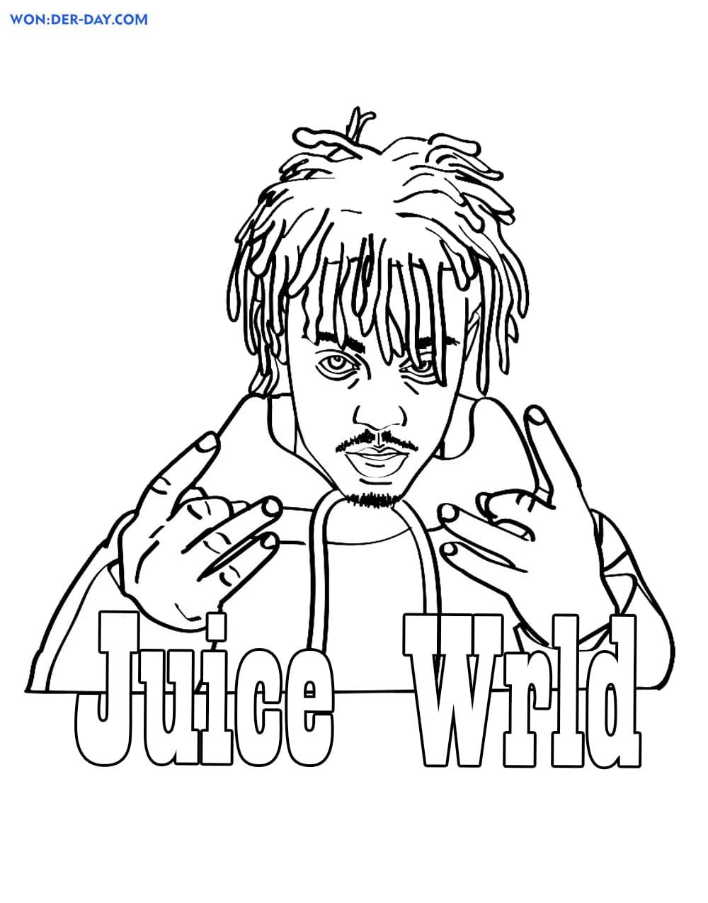 Çocuklar İçin  Ünlüler Juicewrld Boyama Sayfaları 
