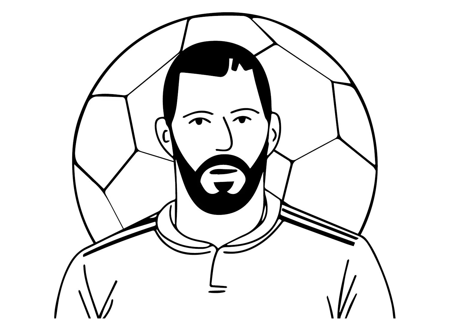 Çocuklar İçin  Ünlüler Karim-Benzema Boyama Sayfaları 