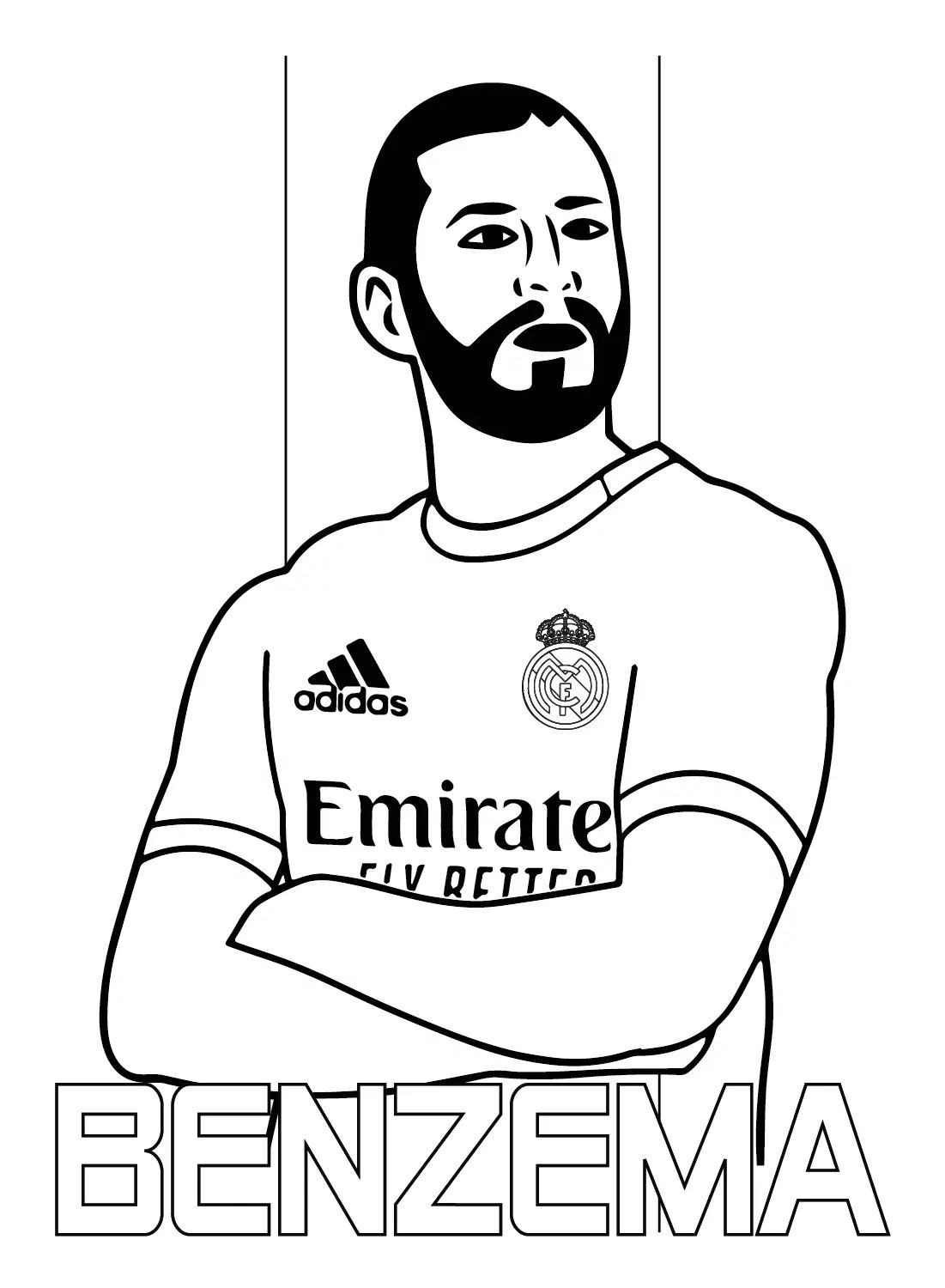 Çocuklar İçin  Ünlüler Karim-Benzema Boyama Sayfaları 