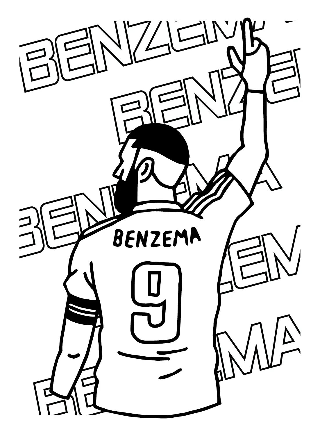 Çocuklar İçin  Ünlüler Karim-Benzema Boyama Sayfaları 