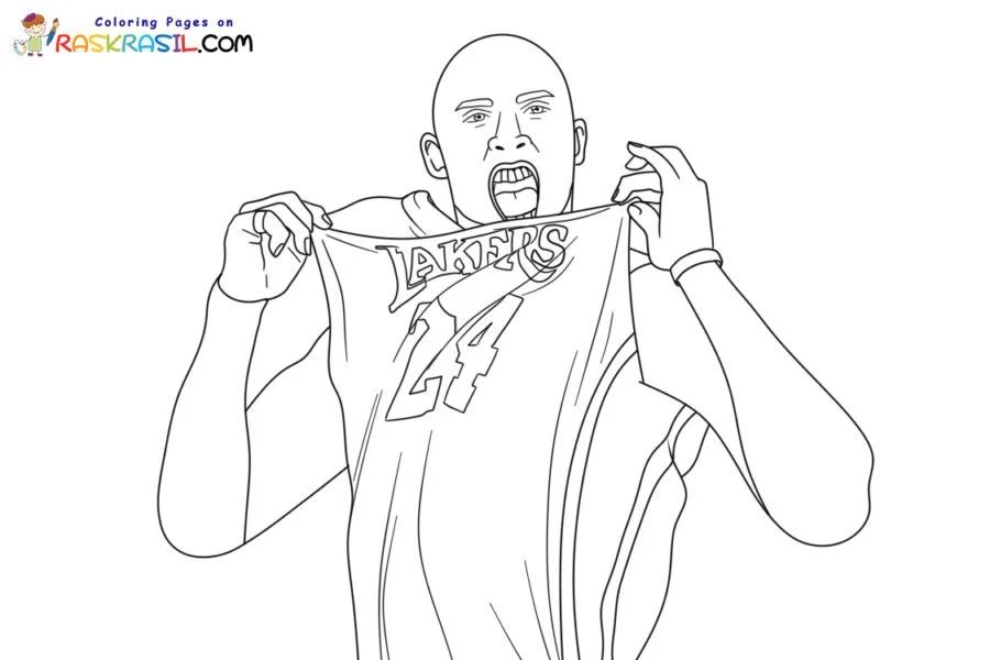 Çocuklar İçin  Ünlüler Kobe-Bryant Boyama Sayfaları 
