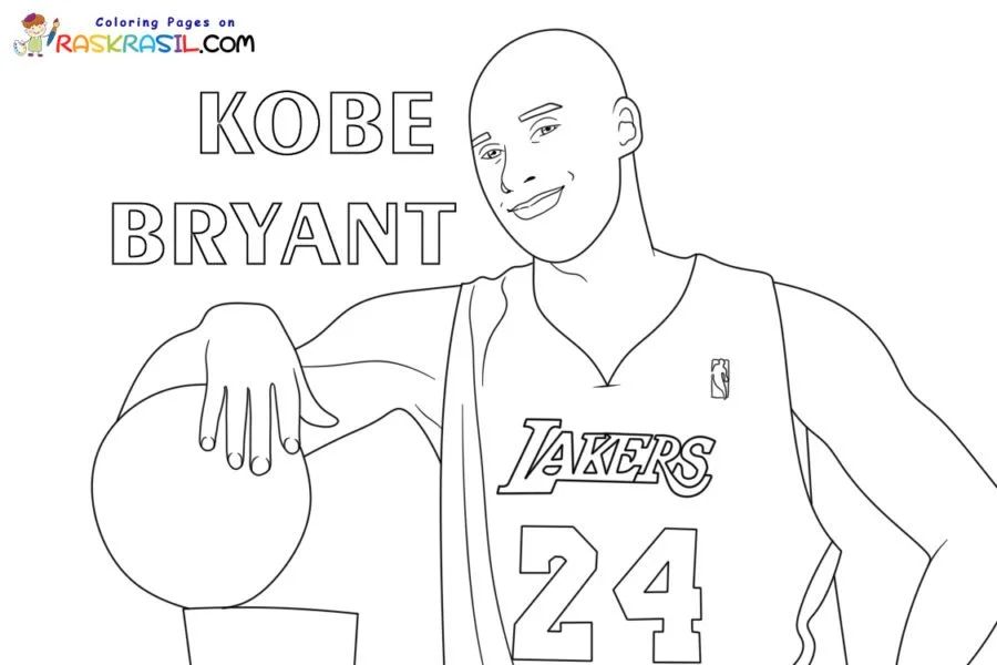Çocuklar İçin  Ünlüler Kobe-Bryant Boyama Sayfaları 