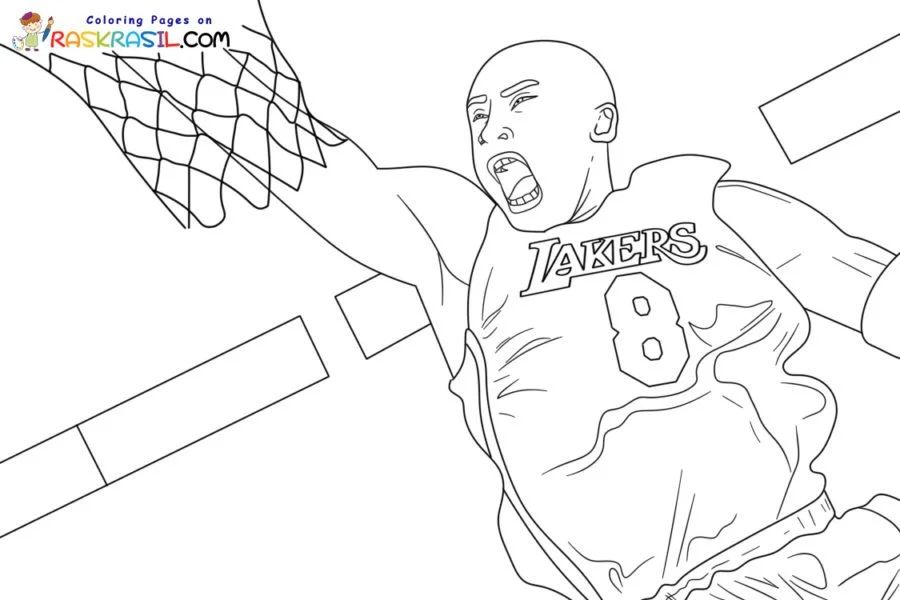 Çocuklar İçin  Ünlüler Kobe-Bryant Boyama Sayfaları 