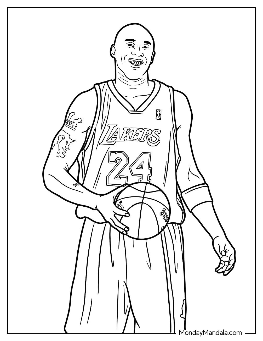 Çocuklar İçin  Ünlüler Kobe-Bryant Boyama Sayfaları 