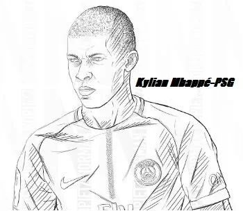 Çocuklar İçin  Ünlüler Kylian-Mbappe Boyama Sayfaları 