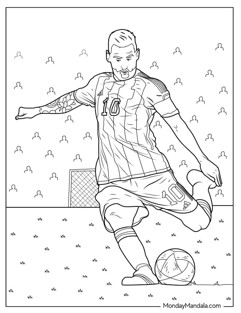 Çocuklar İçin  Ünlüler Lionel-Messi Boyama Sayfaları 