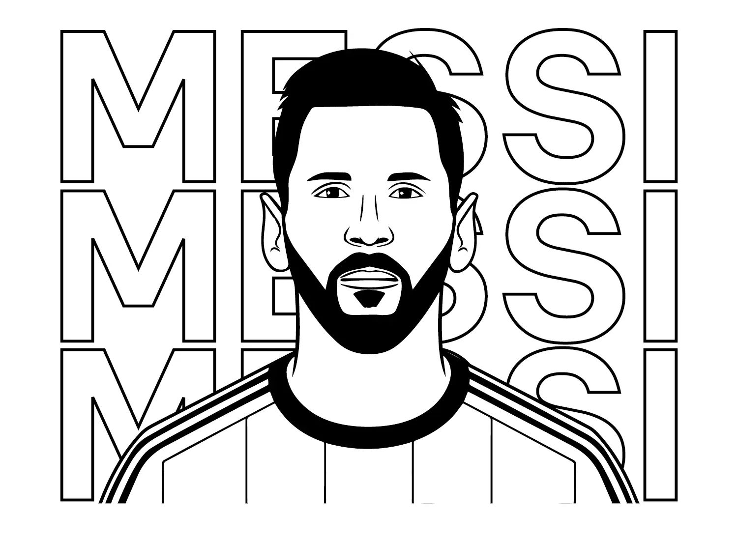 Çocuklar İçin  Ünlüler Lionel-Messi Boyama Sayfaları 