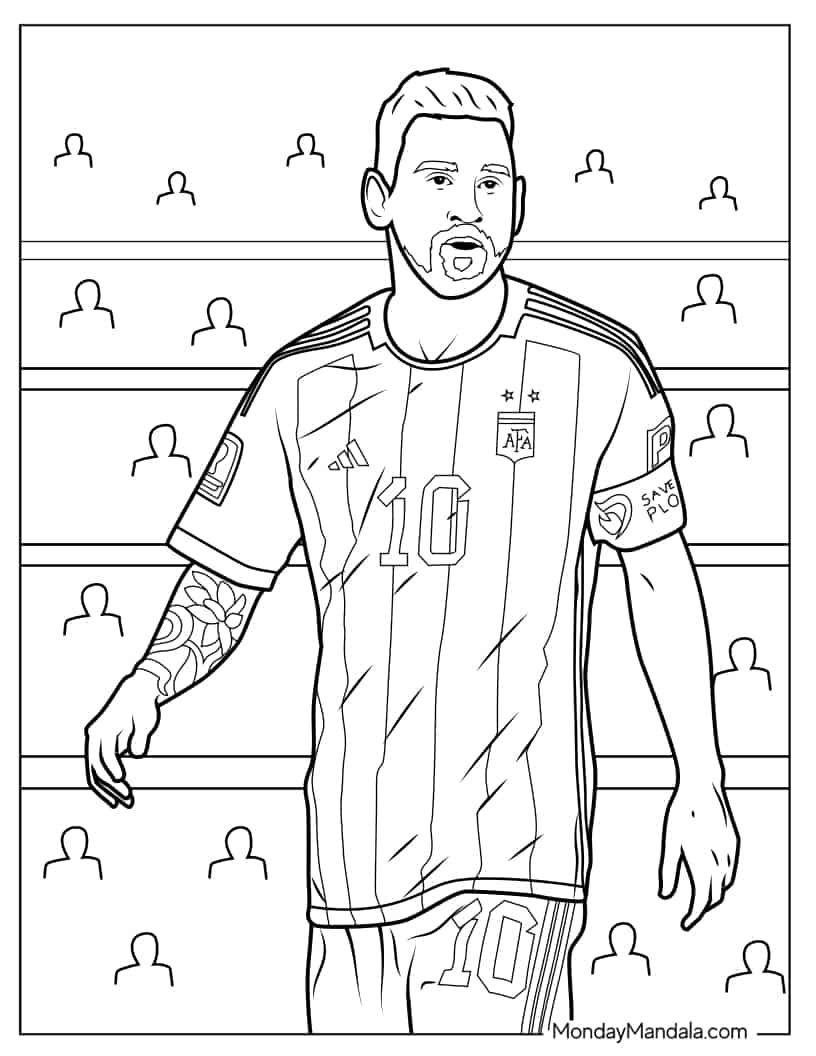 Çocuklar İçin  Ünlüler Lionel-Messi Boyama Sayfaları 