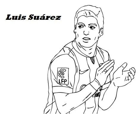 Çocuklar İçin  Ünlüler Luis-Suarez Boyama Sayfaları 