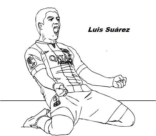 Çocuklar İçin  Ünlüler Luis-Suarez Boyama Sayfaları 