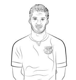 Çocuklar İçin  Ünlüler Luis-Suarez Boyama Sayfaları 