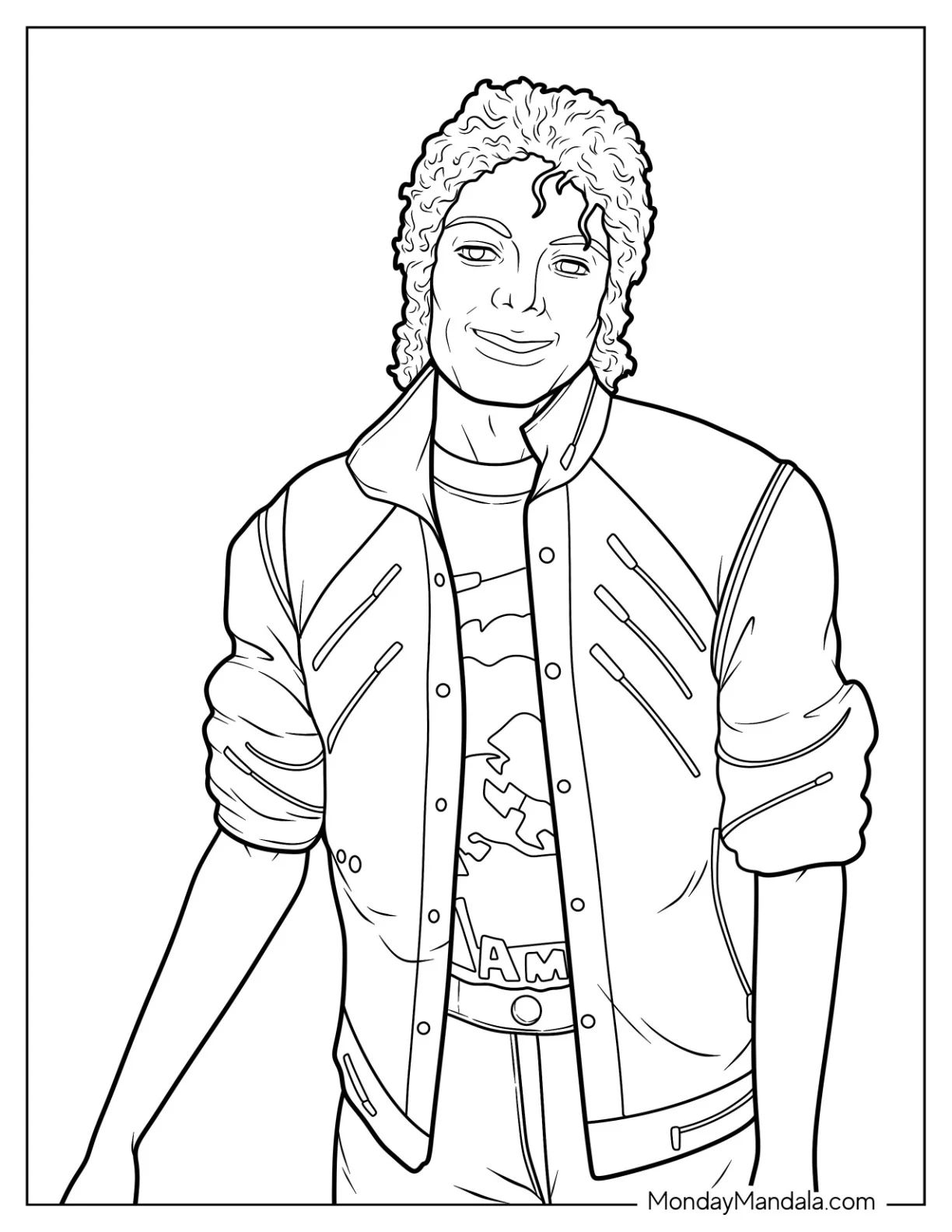 Çocuklar İçin  Ünlüler Michael-Jackson Boyama Sayfaları 