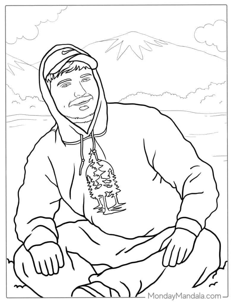 Çocuklar İçin  Ünlüler Mr-Beast Boyama Sayfaları 