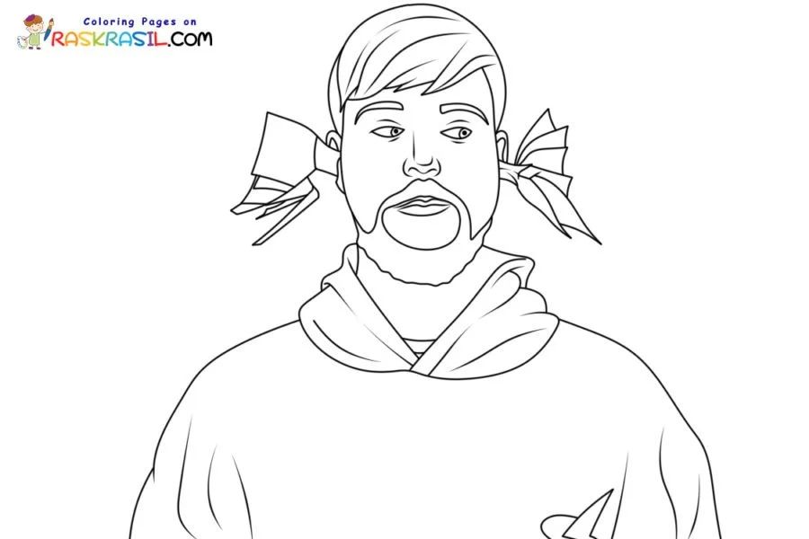Çocuklar İçin  Ünlüler Mr-Beast Boyama Sayfaları 