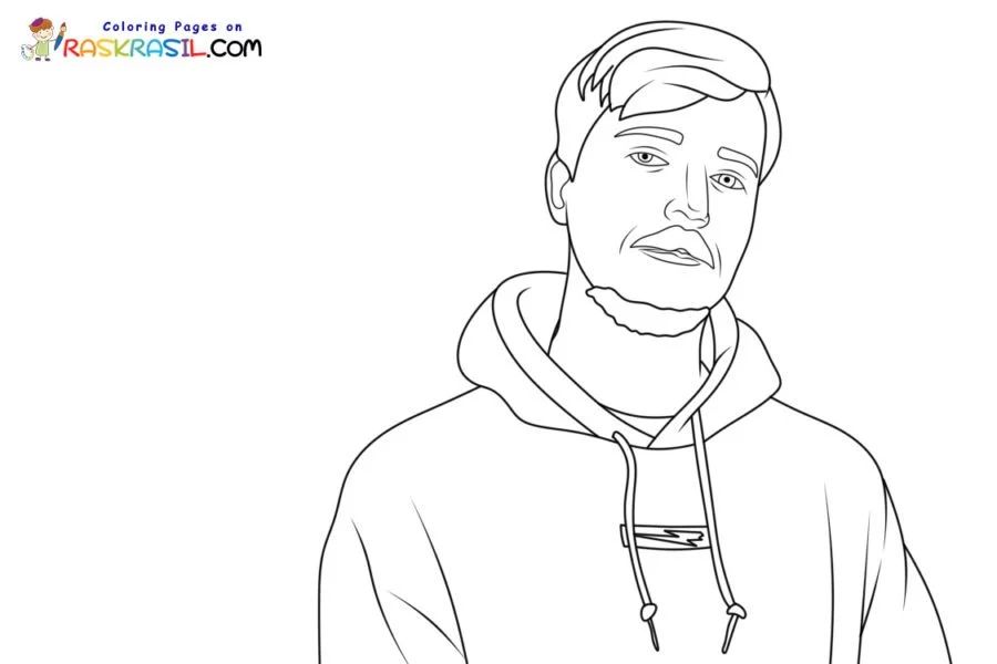 Çocuklar İçin  Ünlüler Mr-Beast Boyama Sayfaları 