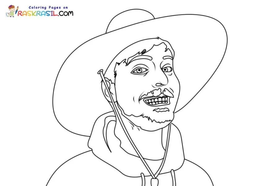Çocuklar İçin  Ünlüler Mr-Beast Boyama Sayfaları 