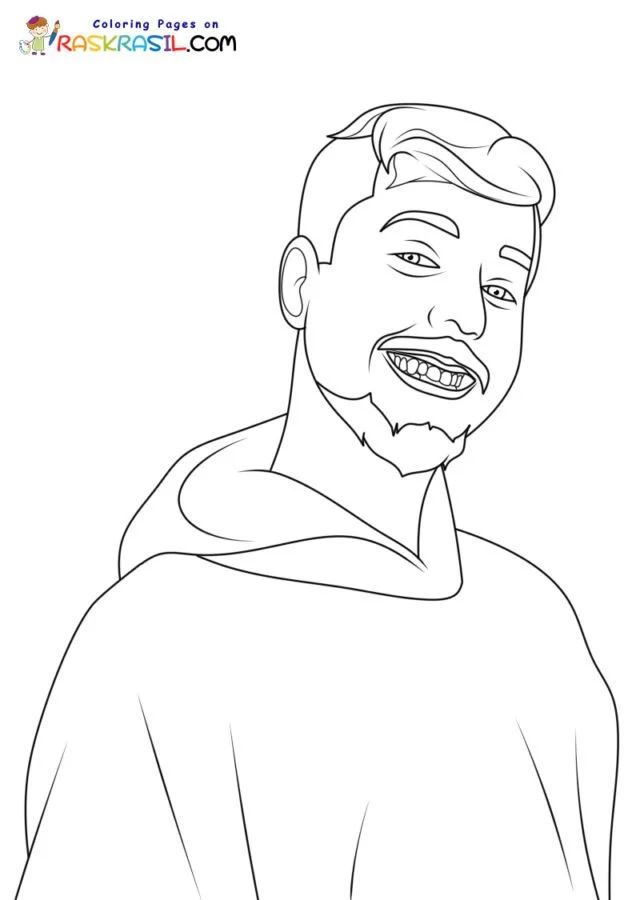 Çocuklar İçin  Ünlüler Mr-Beast Boyama Sayfaları 