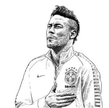 Çocuklar İçin  Ünlüler Neymar Boyama Sayfaları 