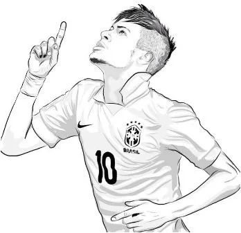 Çocuklar İçin  Ünlüler Neymar Boyama Sayfaları 