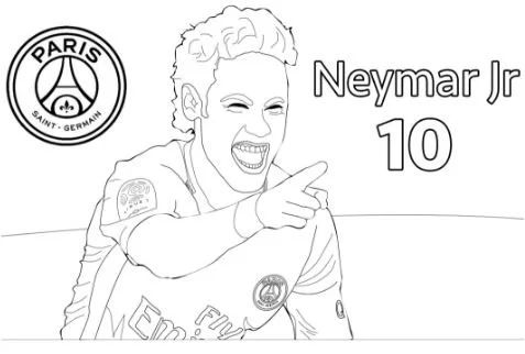 Çocuklar İçin  Ünlüler Neymar Boyama Sayfaları 