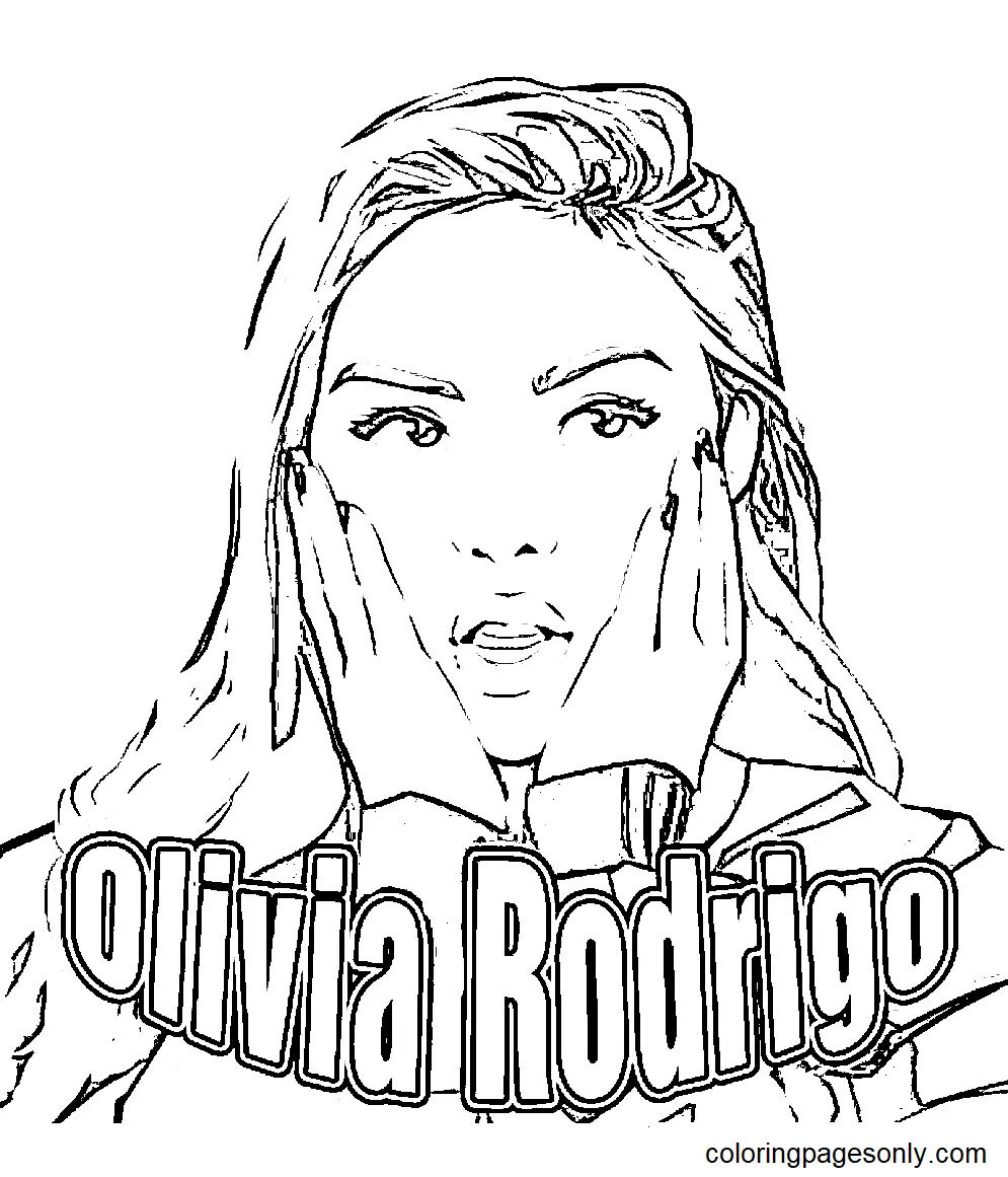 Çocuklar İçin  Ünlüler Olivia-Rodrigo Boyama Sayfaları 