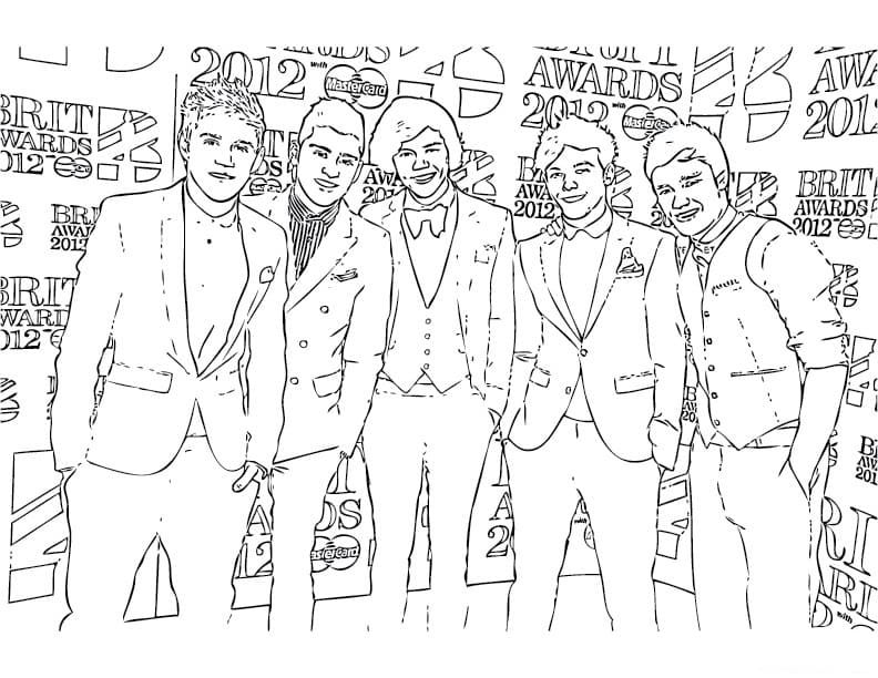 Çocuklar İçin  Ünlüler One-Direction Boyama Sayfaları 