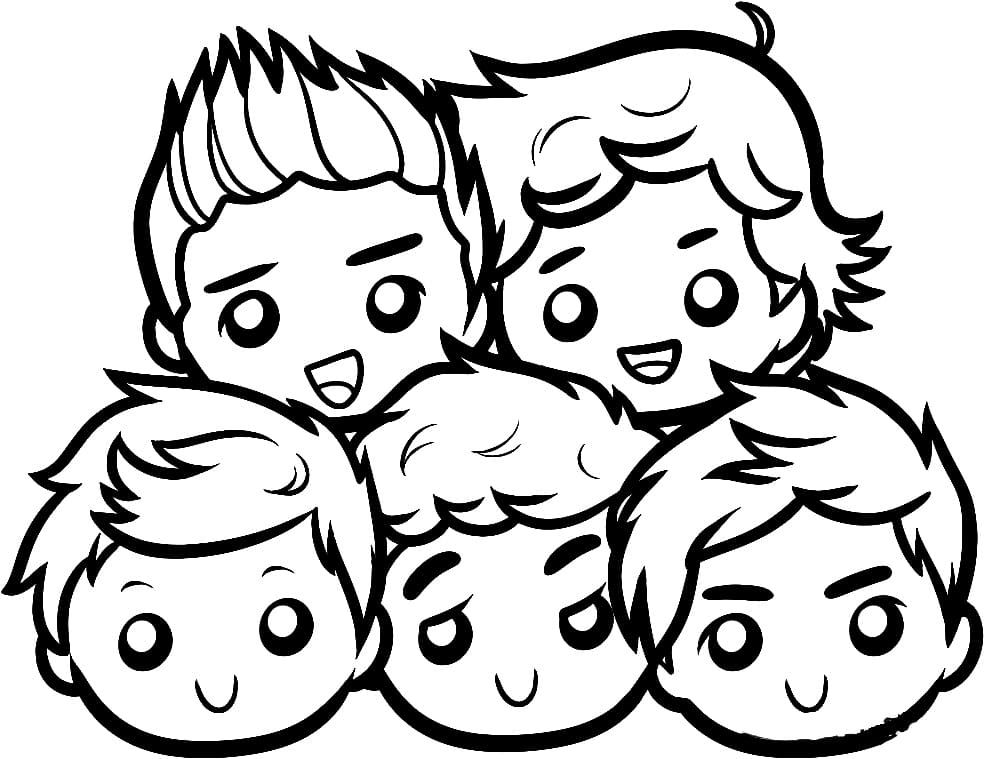 Çocuklar İçin  Ünlüler One-Direction Boyama Sayfaları 