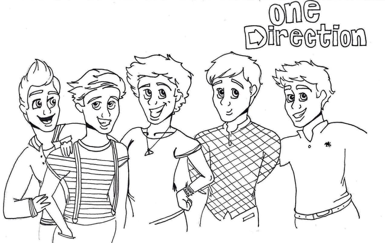 Çocuklar İçin  Ünlüler One-Direction Boyama Sayfaları 