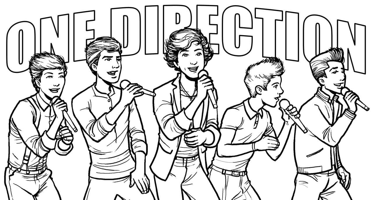 Çocuklar İçin  Ünlüler One-Direction Boyama Sayfaları 