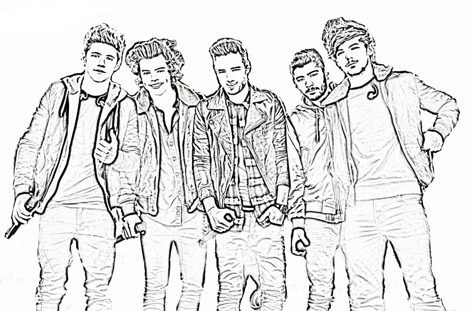Çocuklar İçin  Ünlüler One-Direction Boyama Sayfaları 