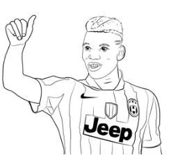 Çocuklar İçin  Ünlüler Paul-Pogba Boyama Sayfaları 