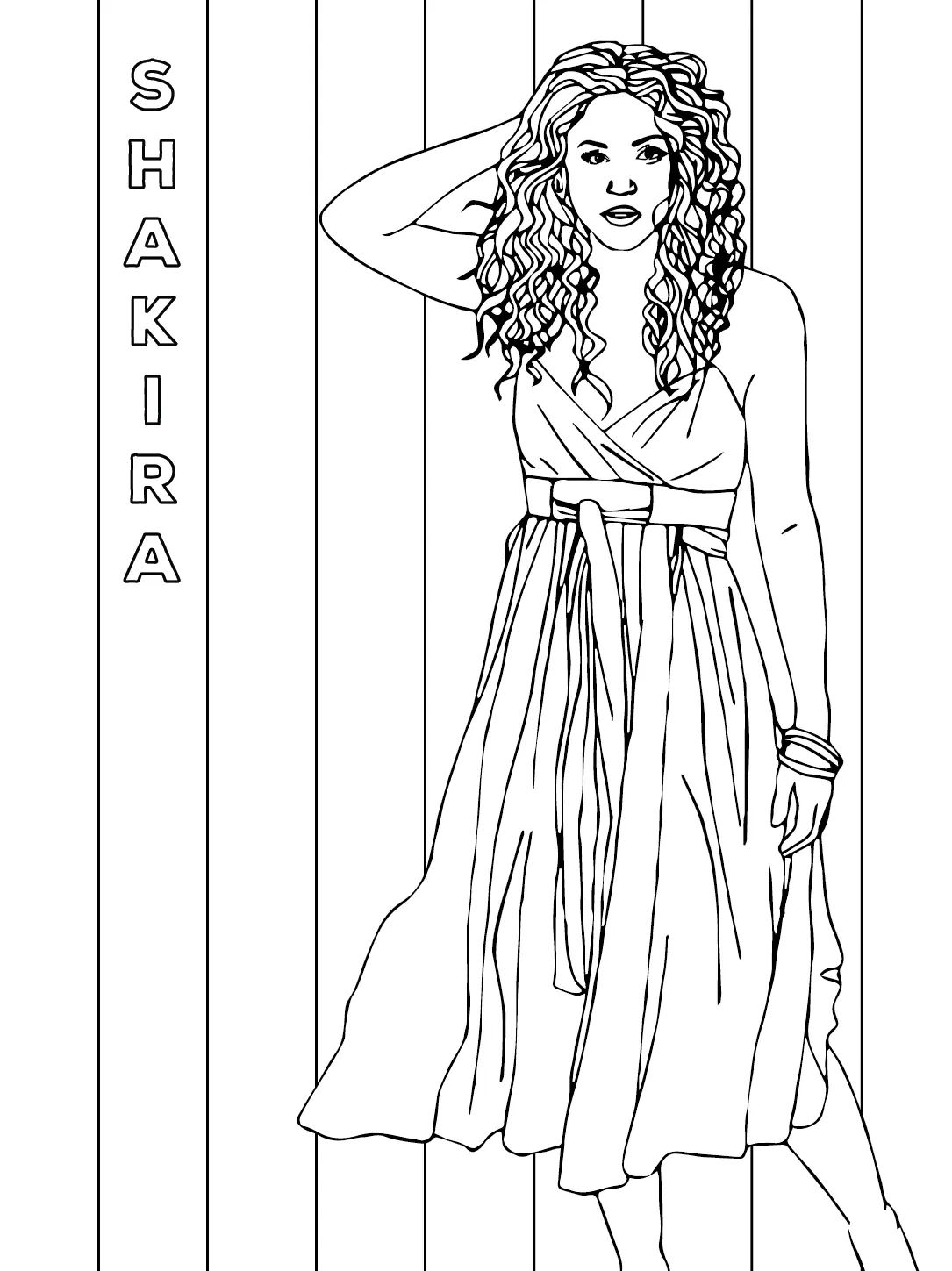 Çocuklar İçin  Ünlüler Shakira Boyama Sayfaları 