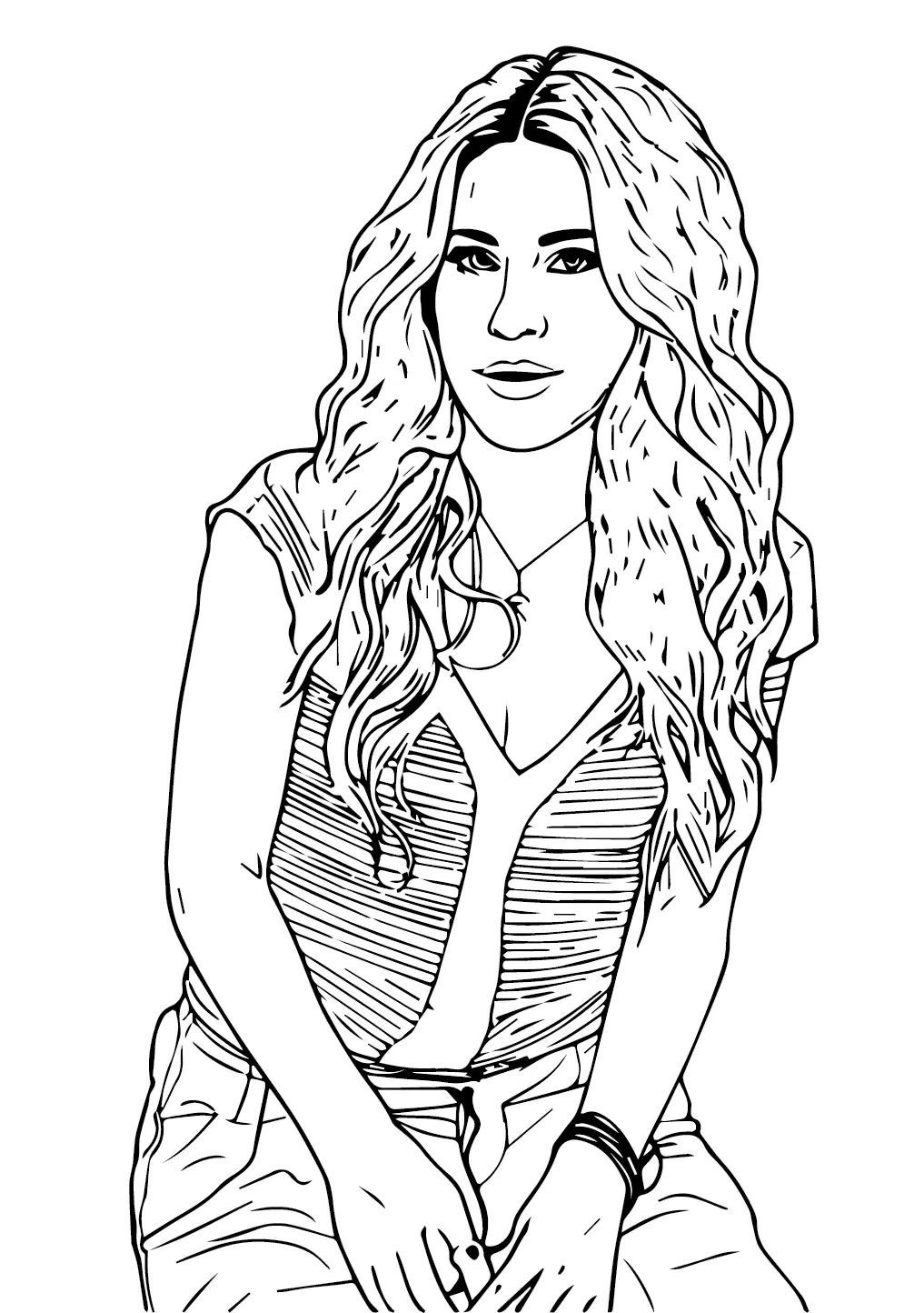 Çocuklar İçin  Ünlüler Shakira Boyama Sayfaları 