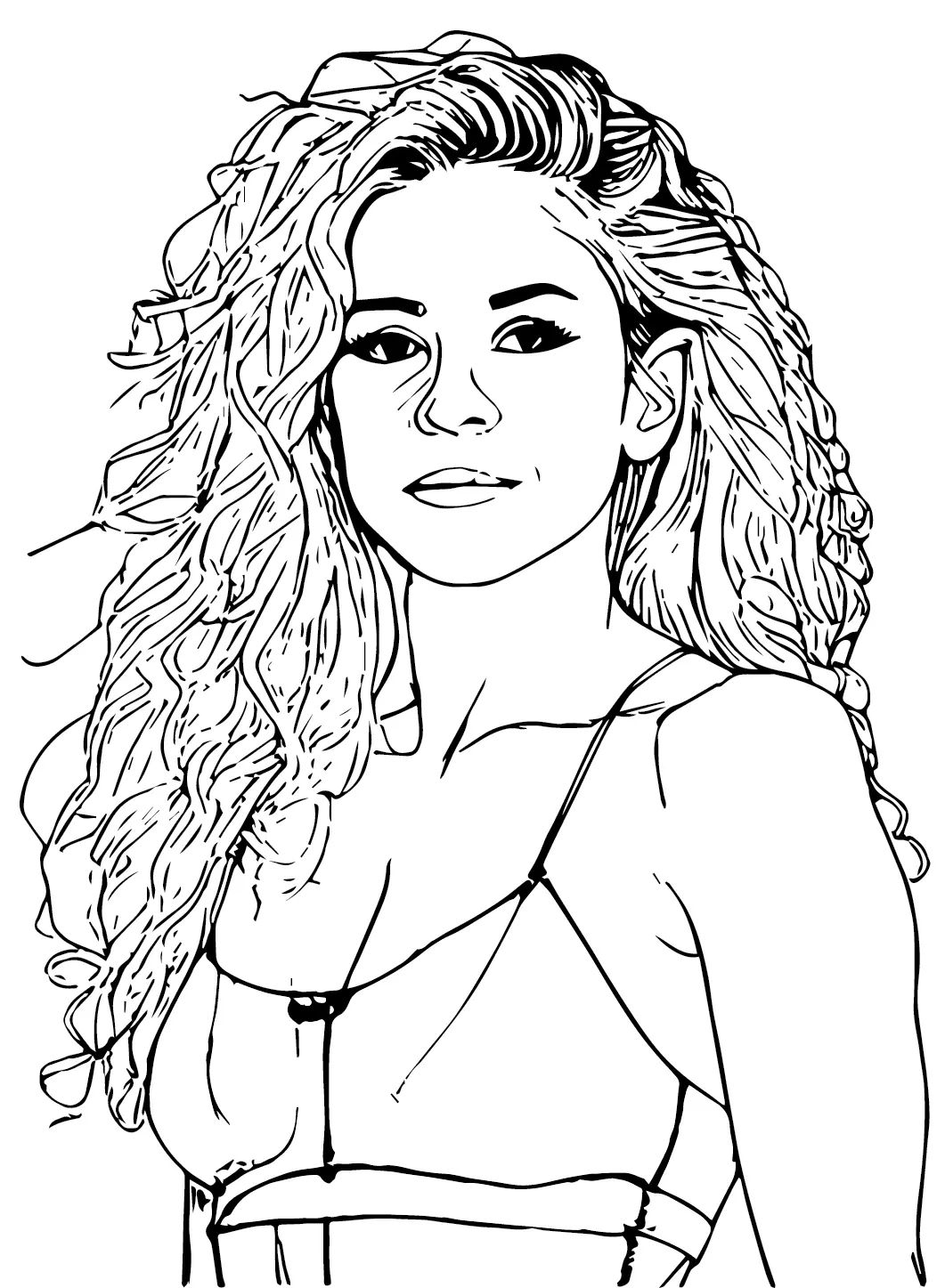 Çocuklar İçin  Ünlüler Shakira Boyama Sayfaları 