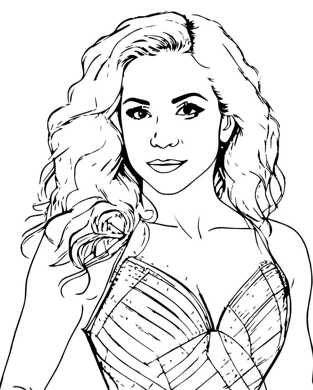 Çocuklar İçin  Ünlüler Shakira Boyama Sayfaları 
