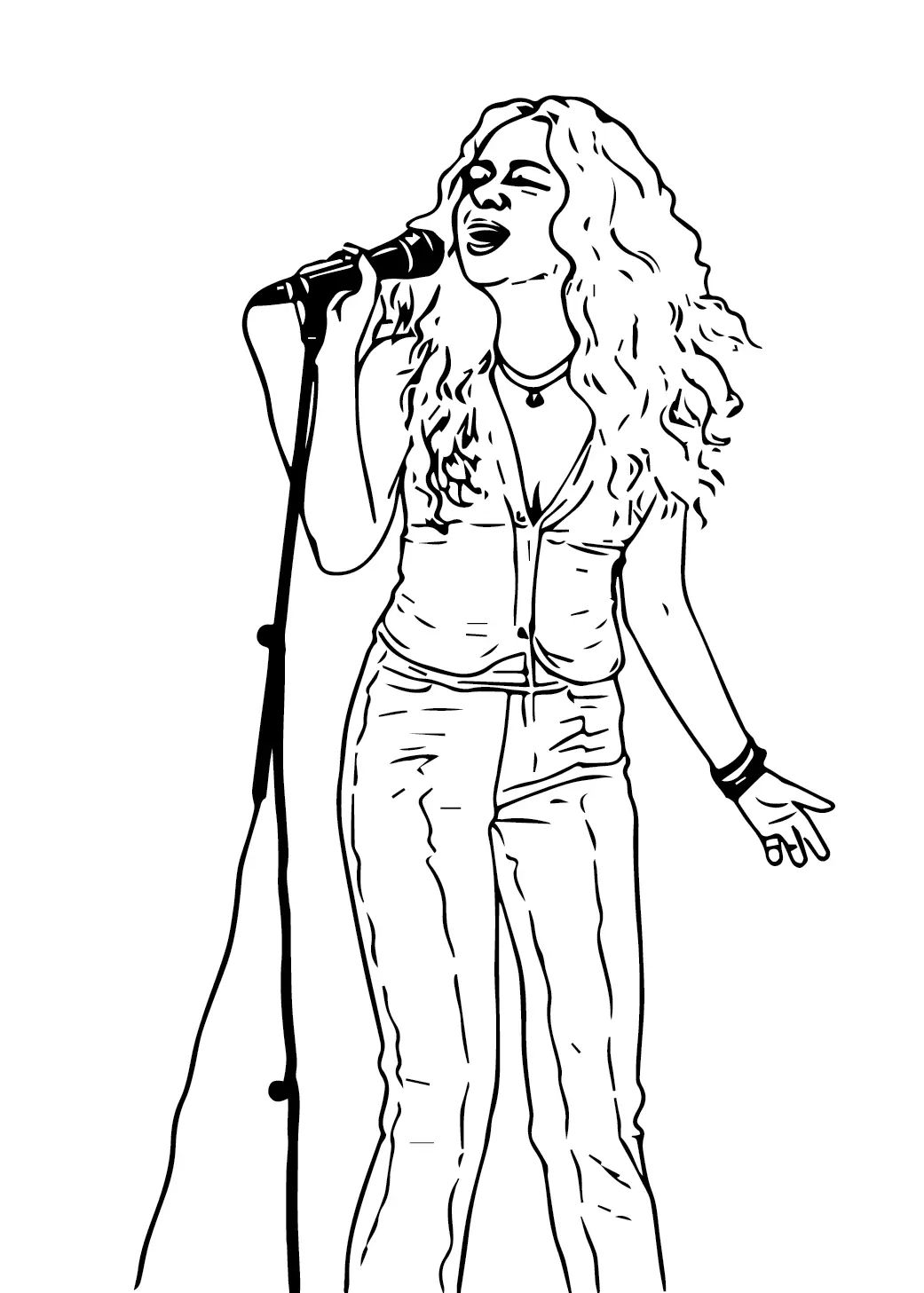 Çocuklar İçin  Ünlüler Shakira Boyama Sayfaları 