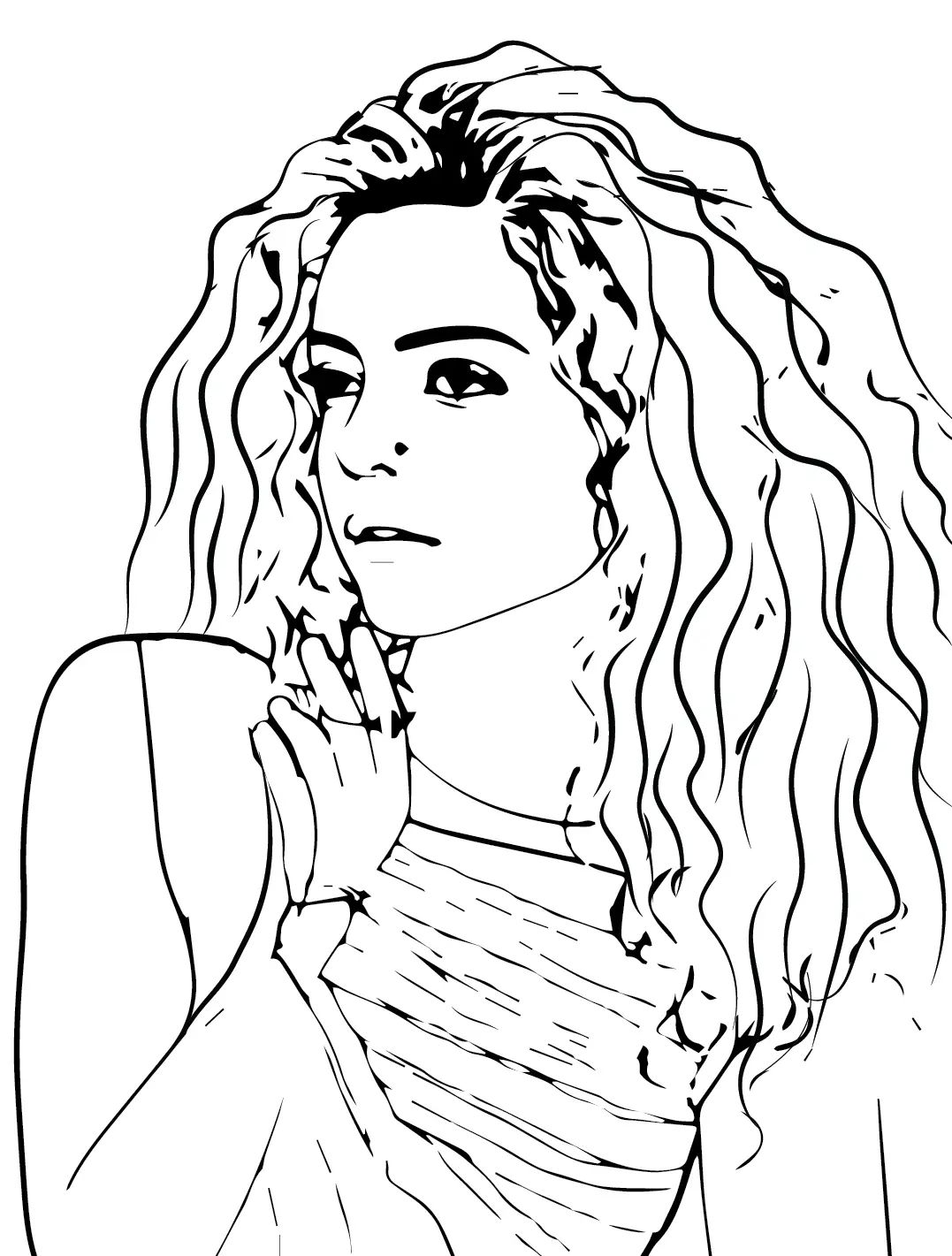 Çocuklar İçin  Ünlüler Shakira Boyama Sayfaları 