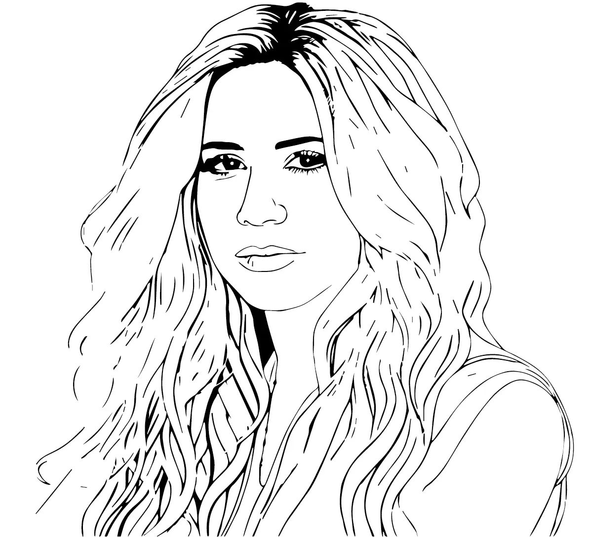 Çocuklar İçin  Ünlüler Shakira Boyama Sayfaları 