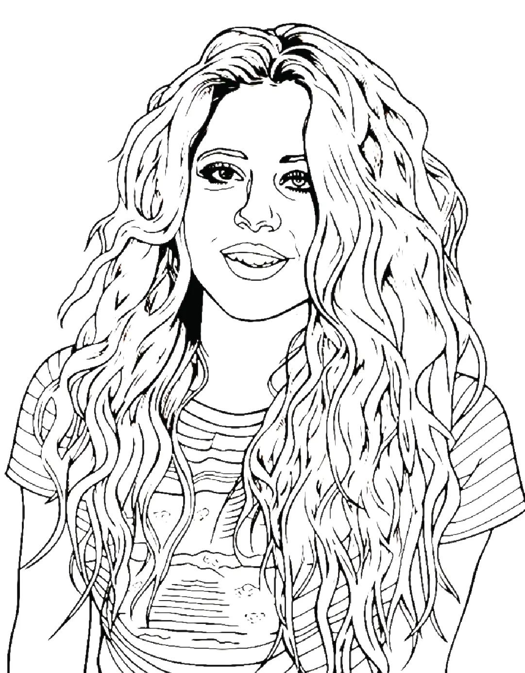 Çocuklar İçin  Ünlüler Shakira Boyama Sayfaları 